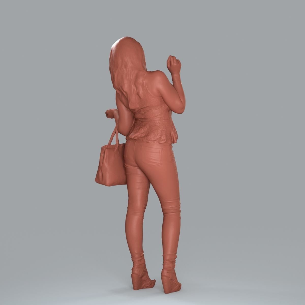 Casual Woman with Jeans and White Handbag CWom0019-HD2-O02P15-S 3D model_58