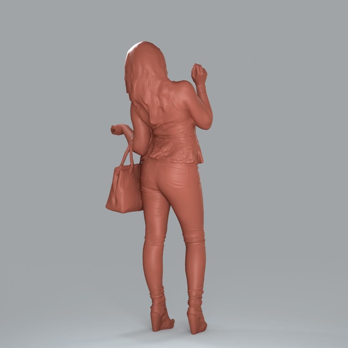 Casual Woman with Jeans and White Handbag CWom0019-HD2-O02P15-S 3D model_27