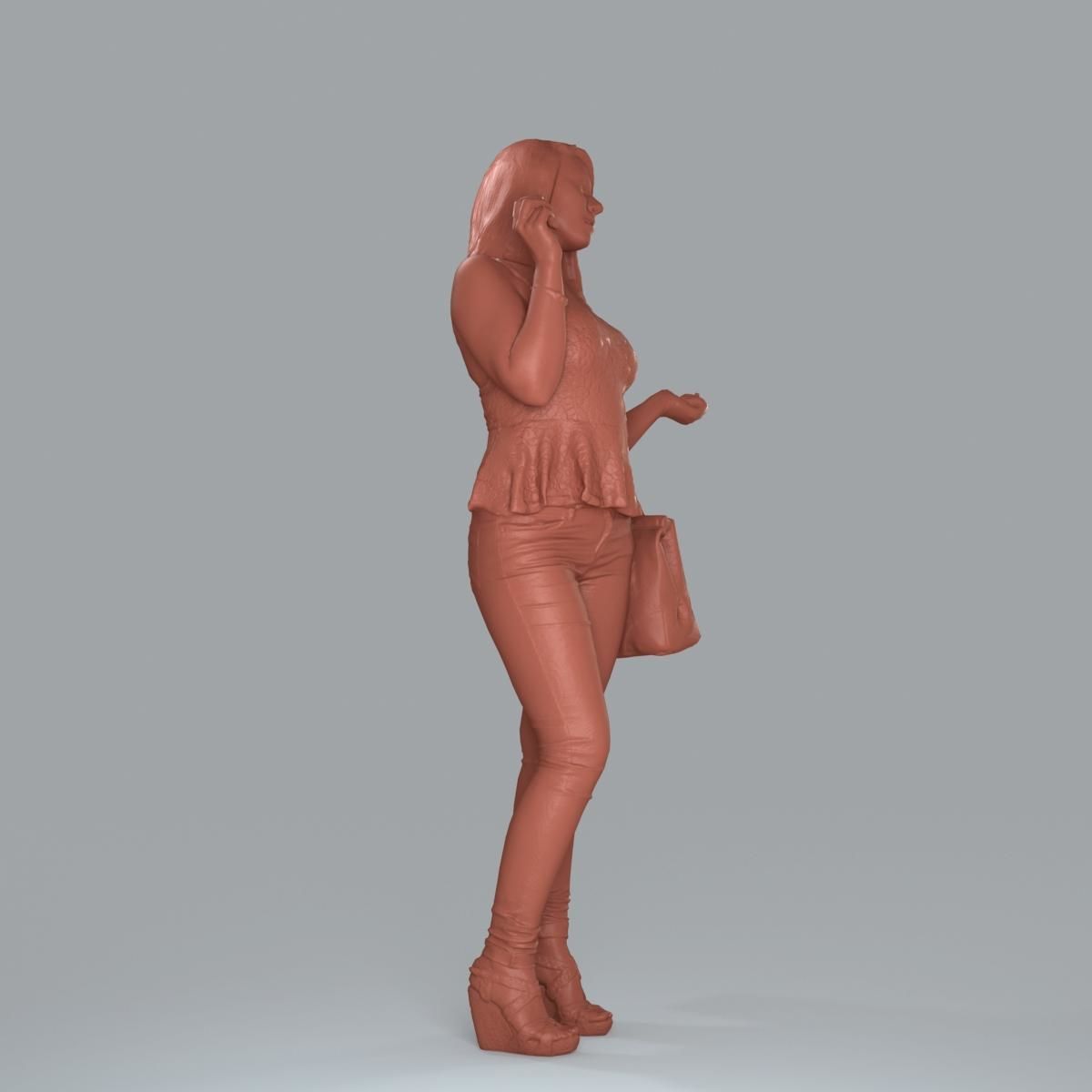 Casual Woman with Jeans and White Handbag CWom0019-HD2-O02P15-S 3D model_24