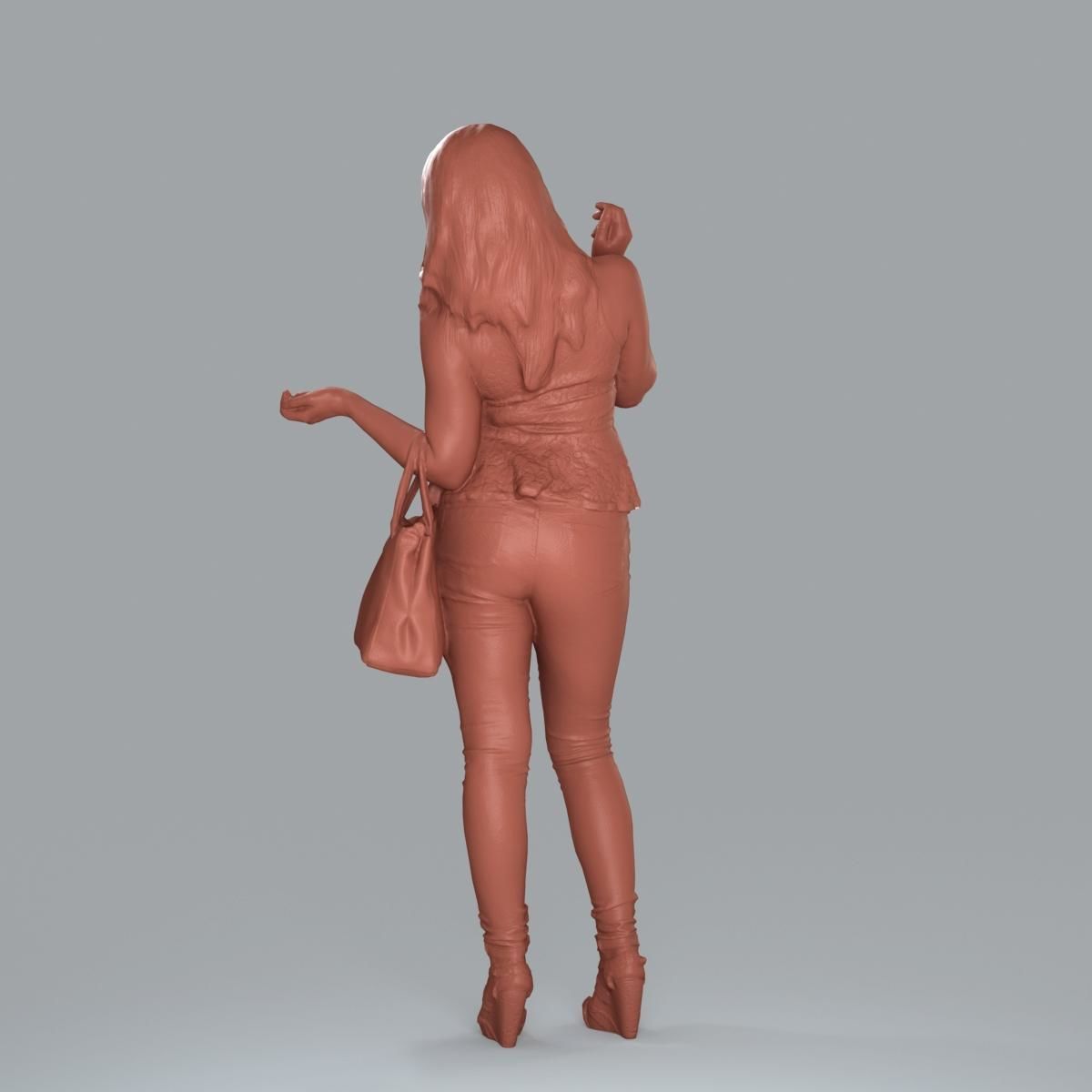 Casual Woman with Jeans and White Handbag CWom0019-HD2-O02P15-S 3D model_68