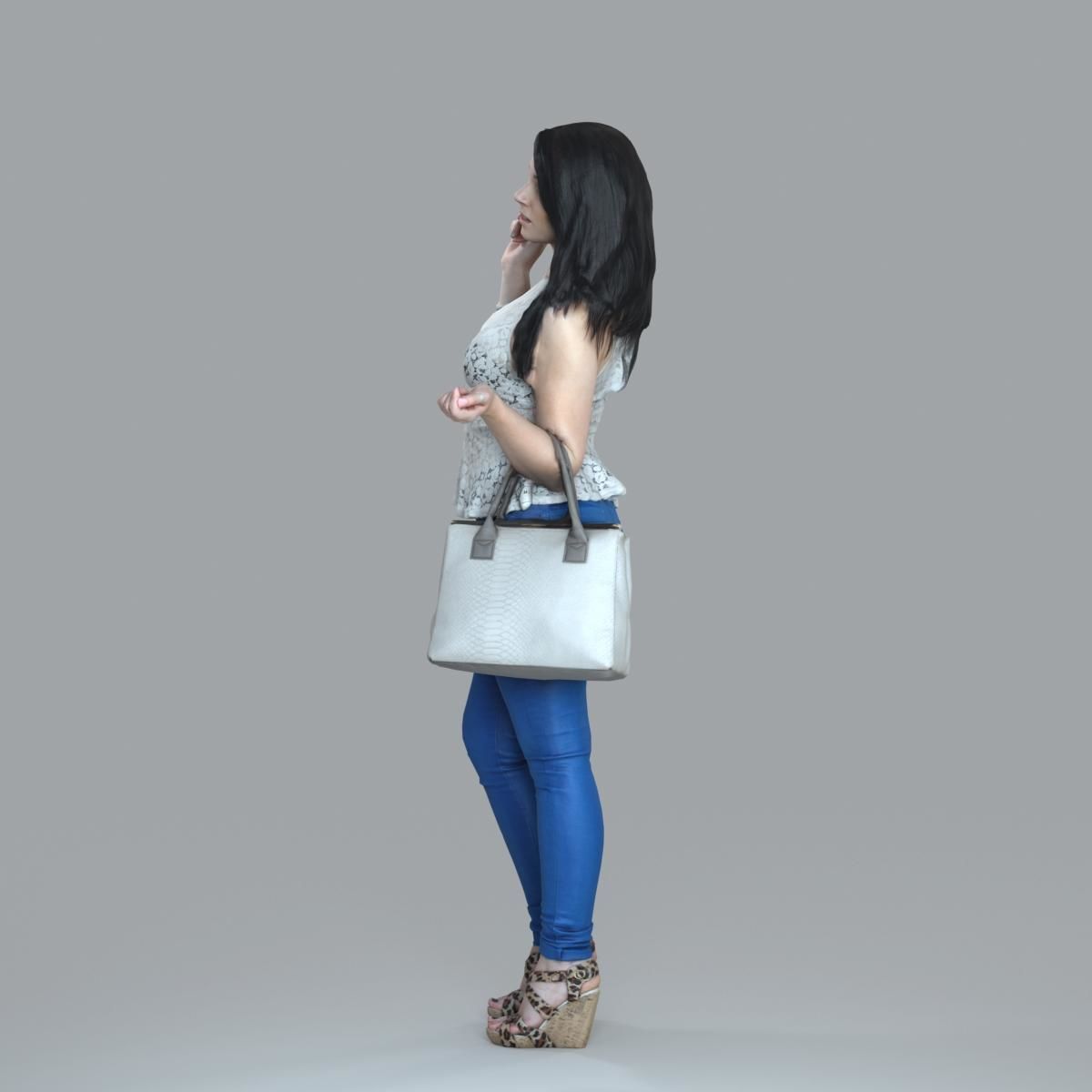 Casual Woman with Jeans and White Handbag CWom0019-HD2-O02P15-S 3D model_25
