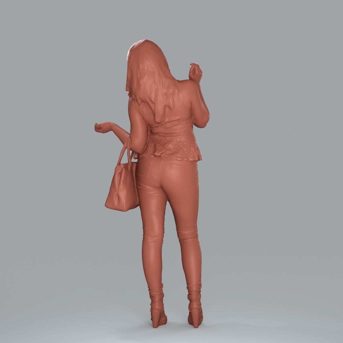 Casual Woman with Jeans and White Handbag CWom0019-HD2-O02P15-S 3D model_38