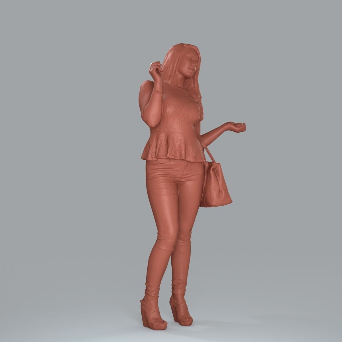 Casual Woman with Jeans and White Handbag CWom0019-HD2-O02P15-S 3D model_57