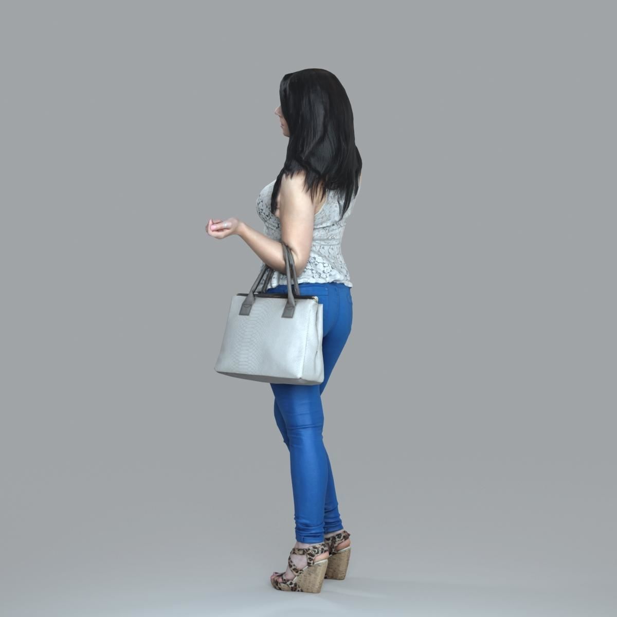 Casual Woman with Jeans and White Handbag CWom0019-HD2-O02P15-S 3D model_51