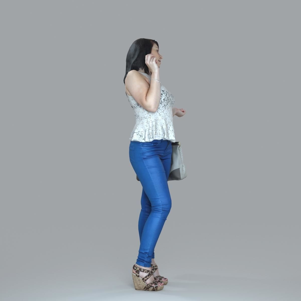 Casual Woman with Jeans and White Handbag CWom0019-HD2-O02P15-S 3D model_45