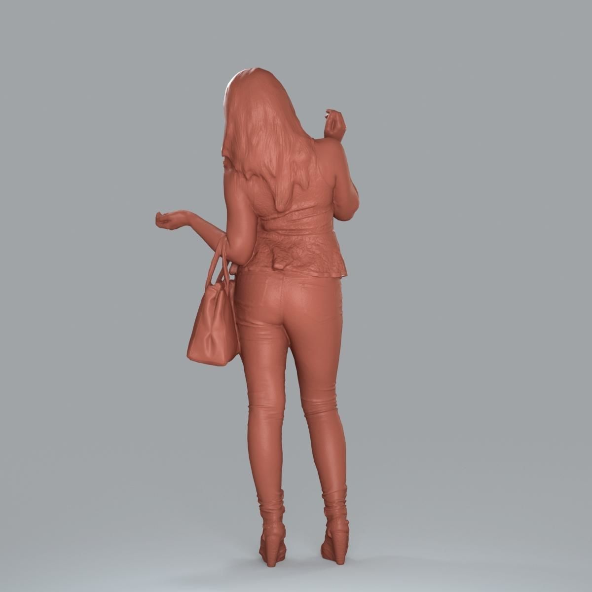 Casual Woman with Jeans and White Handbag CWom0019-HD2-O02P15-S 3D model_20