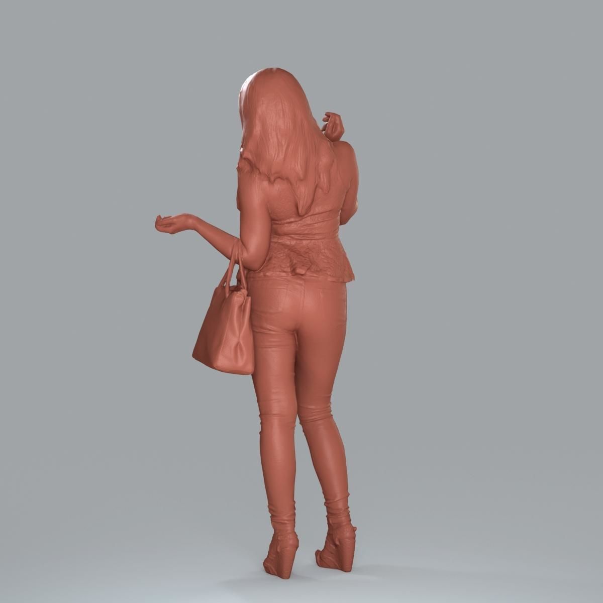 Casual Woman with Jeans and White Handbag CWom0019-HD2-O02P15-S 3D model_35