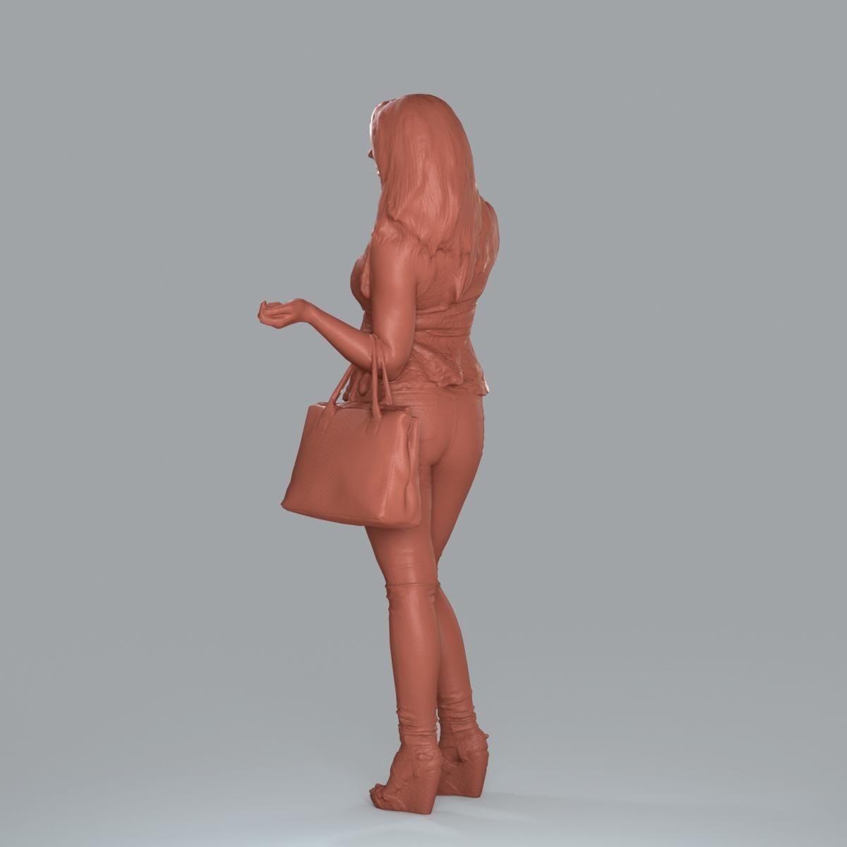 Casual Woman with Jeans and White Handbag CWom0019-HD2-O02P15-S 3D model_16