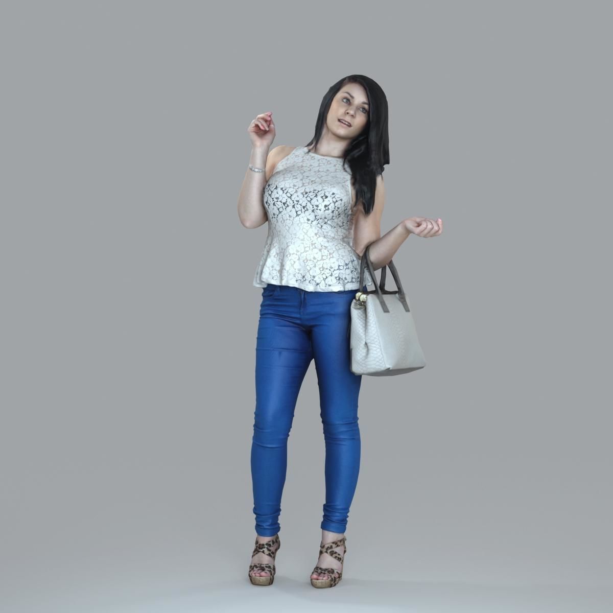 Casual Woman with Jeans and White Handbag CWom0019-HD2-O02P15-S 3D model_39