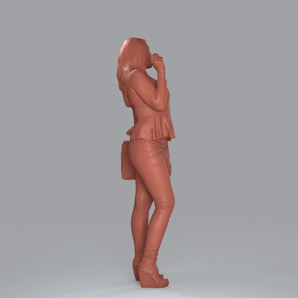 Casual Woman with Jeans and White Handbag CWom0019-HD2-O02P15-S 3D model_33