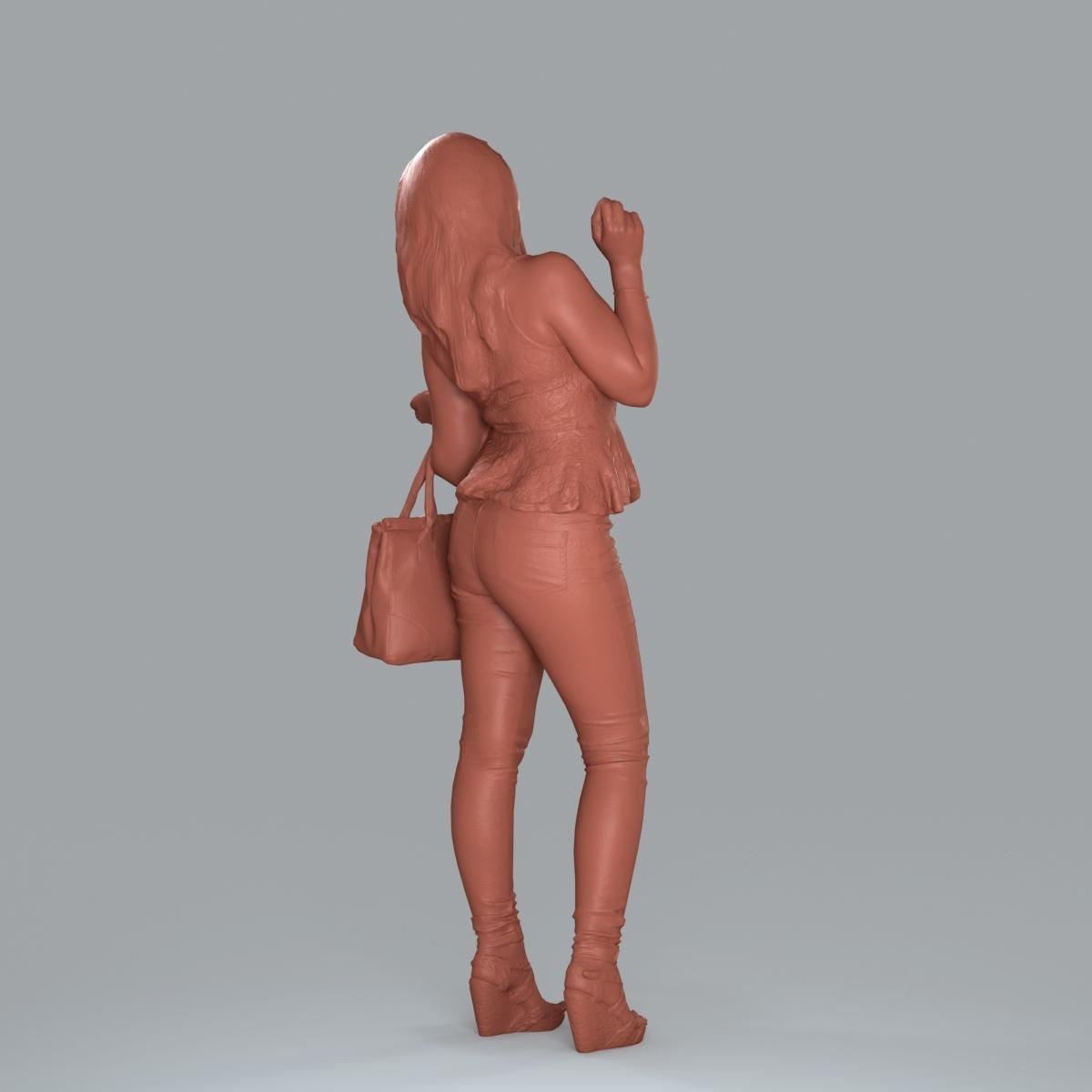 Casual Woman with Jeans and White Handbag CWom0019-HD2-O02P15-S 3D model_41