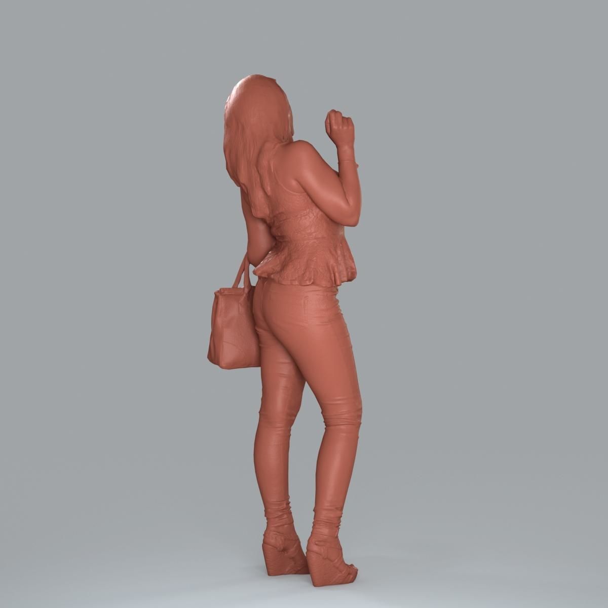 Casual Woman with Jeans and White Handbag CWom0019-HD2-O02P15-S 3D model_55