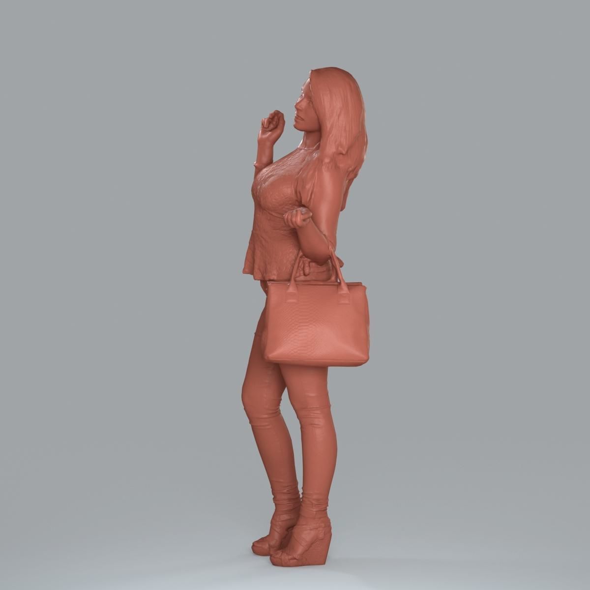 Casual Woman with Jeans and White Handbag CWom0019-HD2-O02P15-S 3D model_65