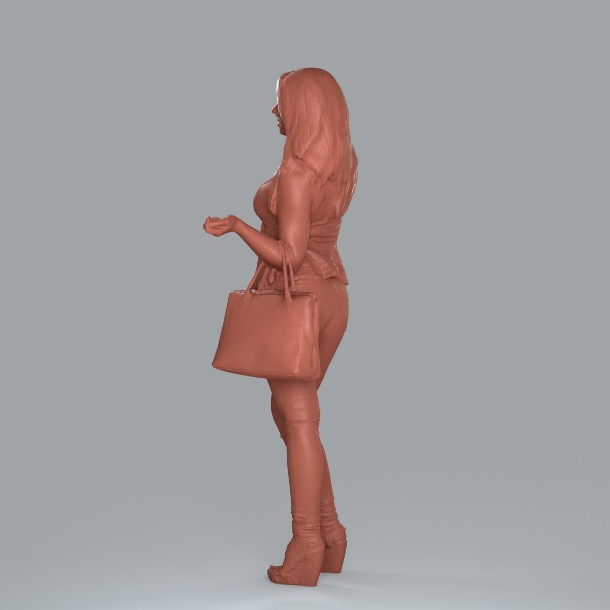 Casual Woman with Jeans and White Handbag CWom0019-HD2-O02P15-S 3D model_53