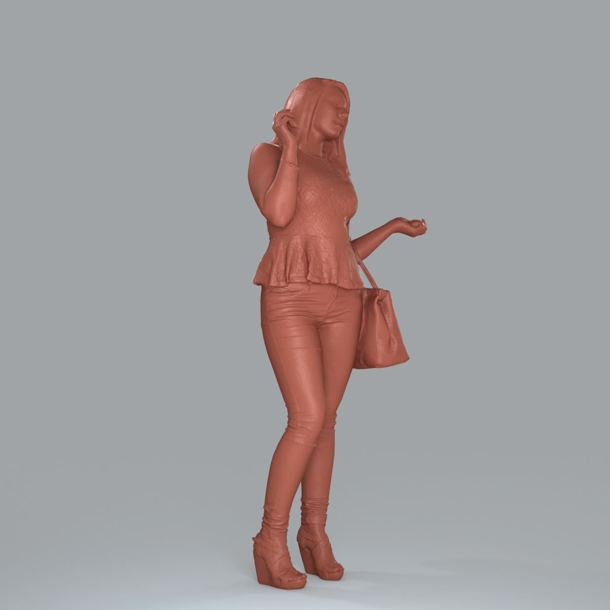 Casual Woman with Jeans and White Handbag CWom0019-HD2-O02P15-S 3D model_32