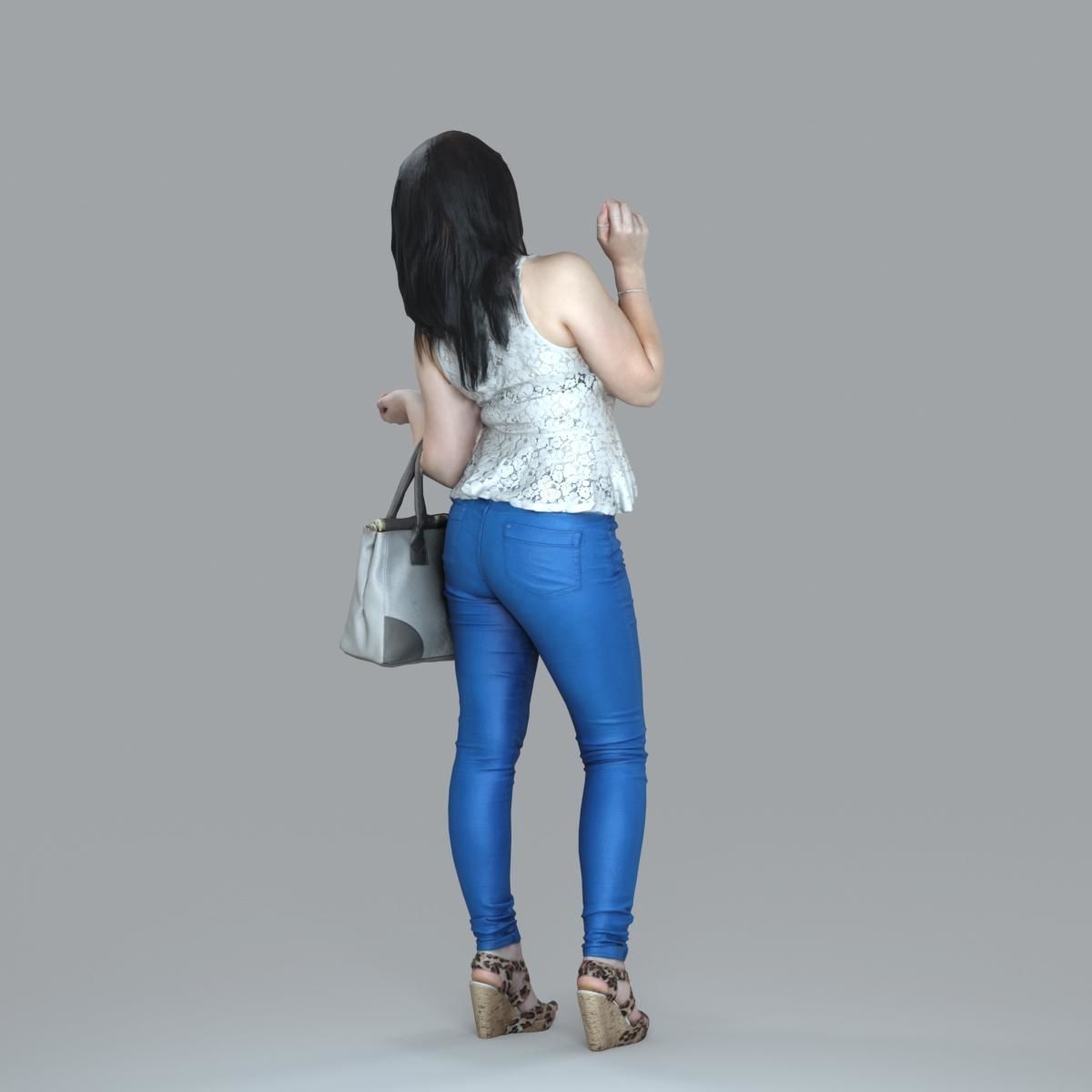 Casual Woman with Jeans and White Handbag CWom0019-HD2-O02P15-S 3D model_75