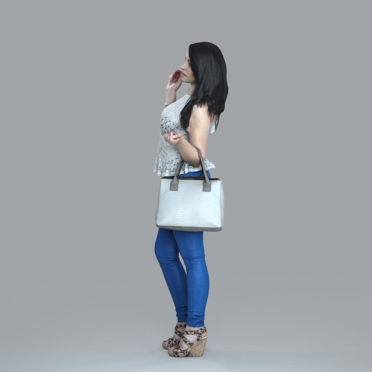Casual Woman with Jeans and White Handbag CWom0019-HD2-O02P15-S 3D model_67