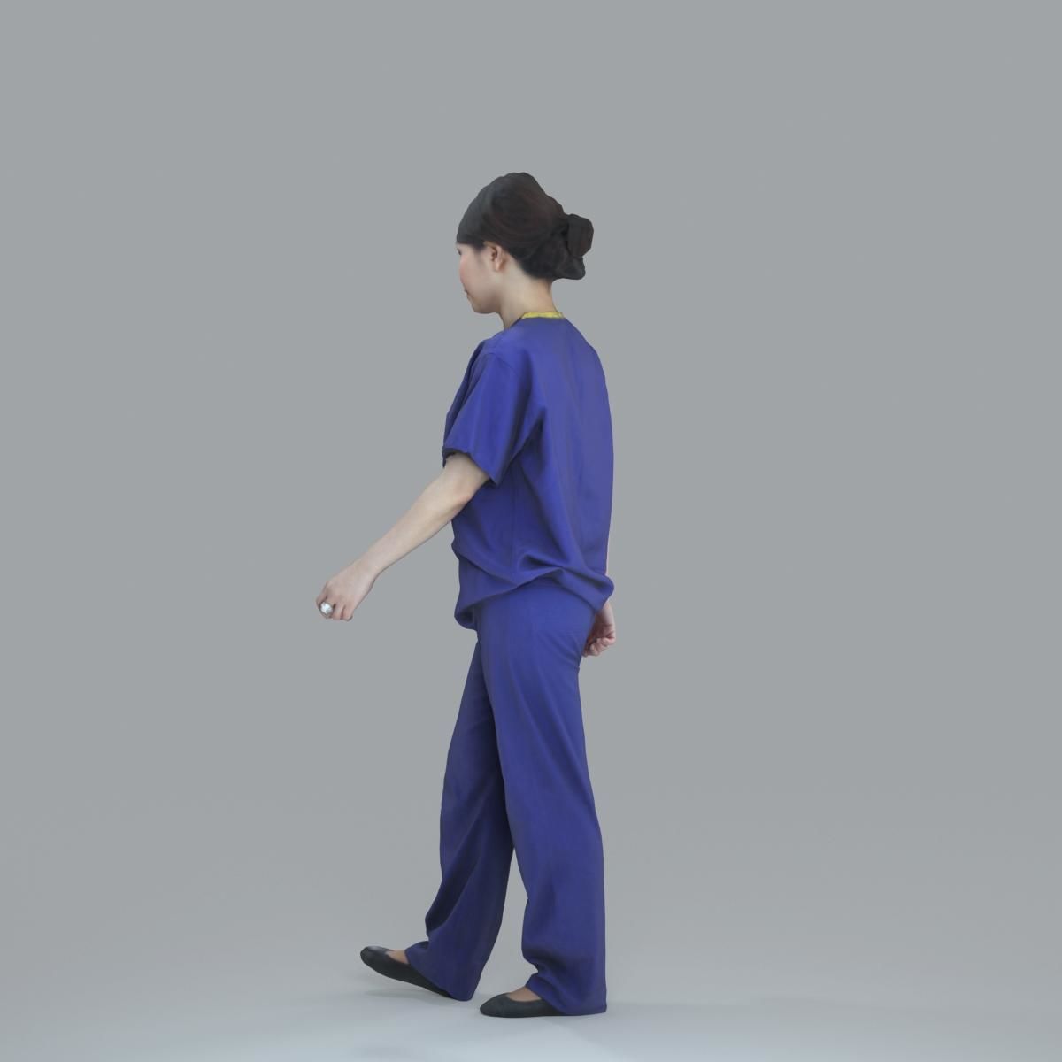 Female Nurse with Blue Scrubs CWom0012-HD2-O02P13-S 3D model_40