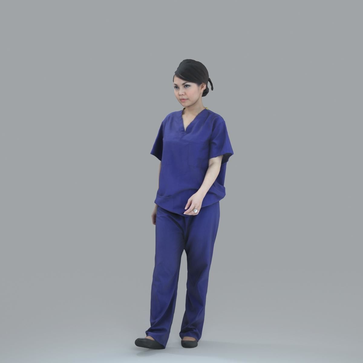 Female Nurse with Blue Scrubs CWom0012-HD2-O02P13-S 3D model_52