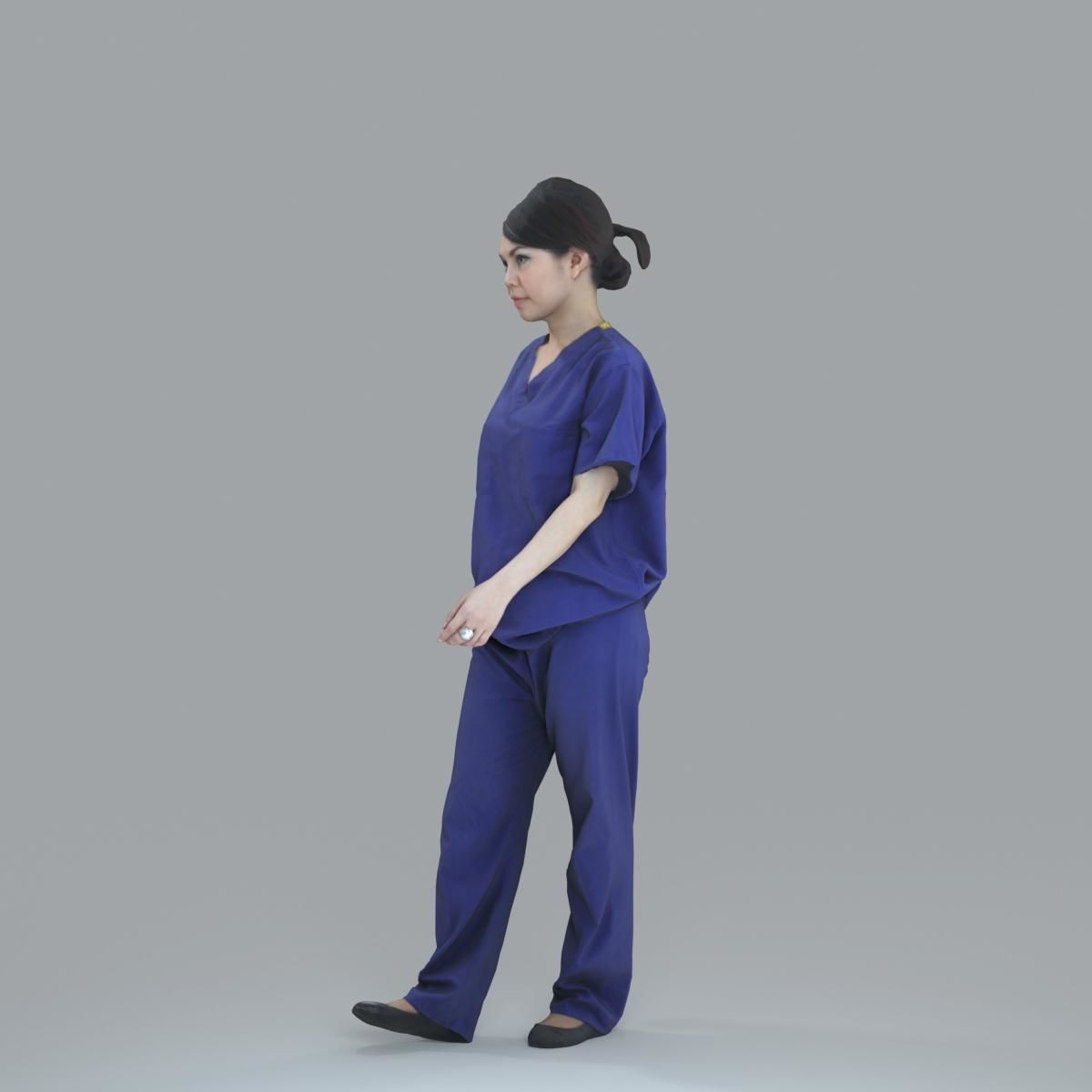 Female Nurse with Blue Scrubs CWom0012-HD2-O02P13-S 3D model_67