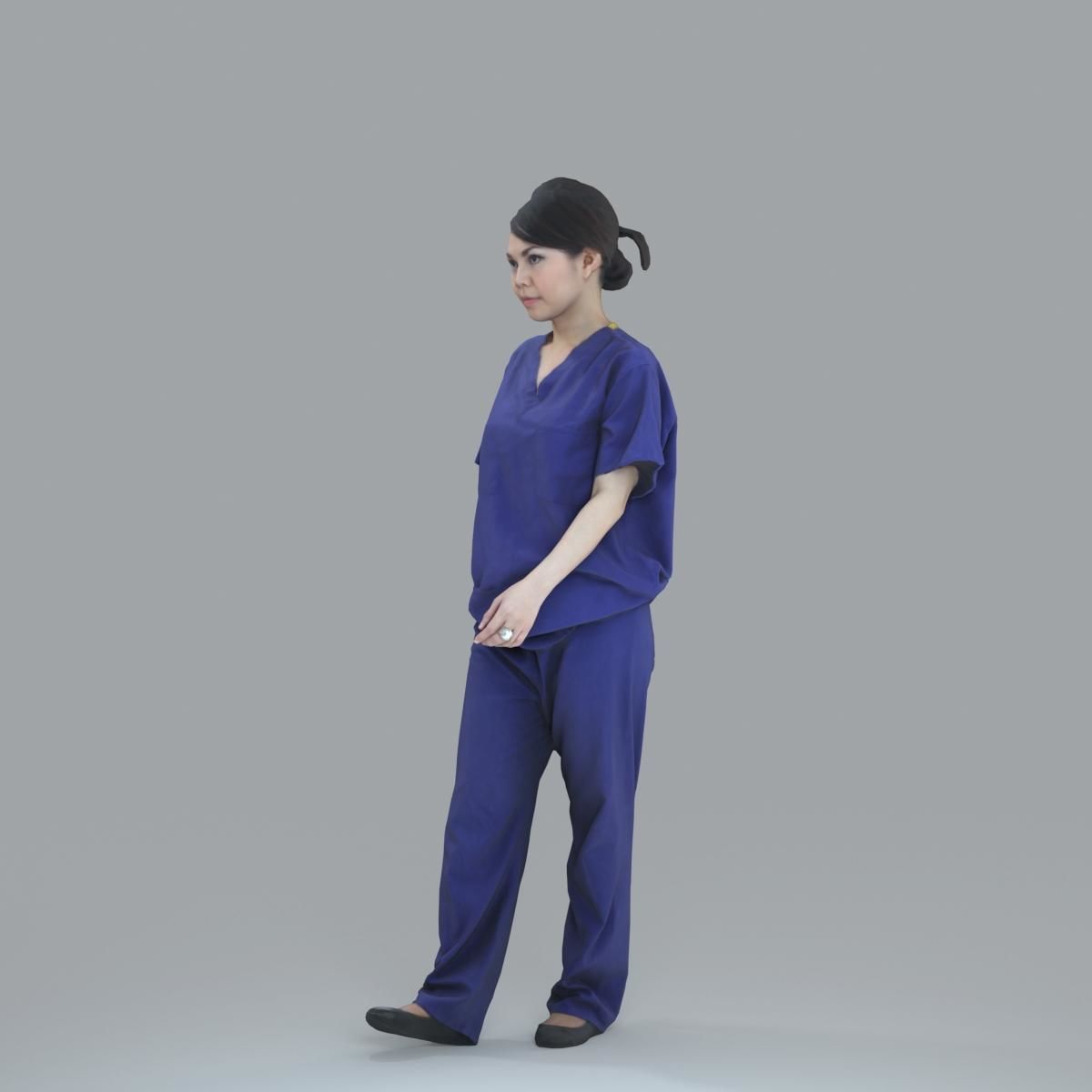 Female Nurse with Blue Scrubs CWom0012-HD2-O02P13-S 3D model_59