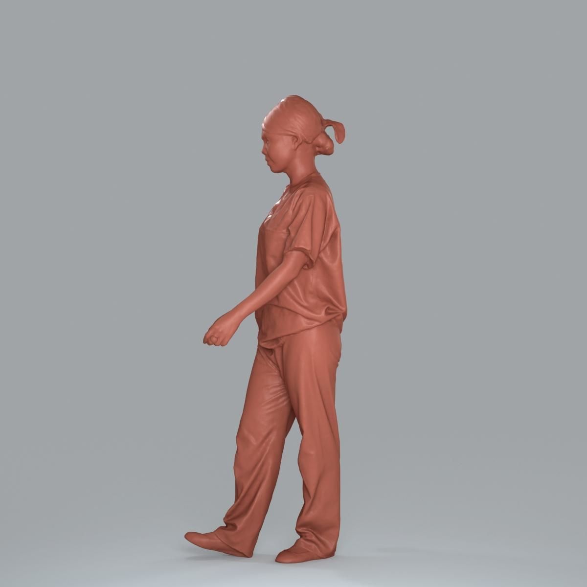 Female Nurse with Blue Scrubs CWom0012-HD2-O02P13-S 3D model_13