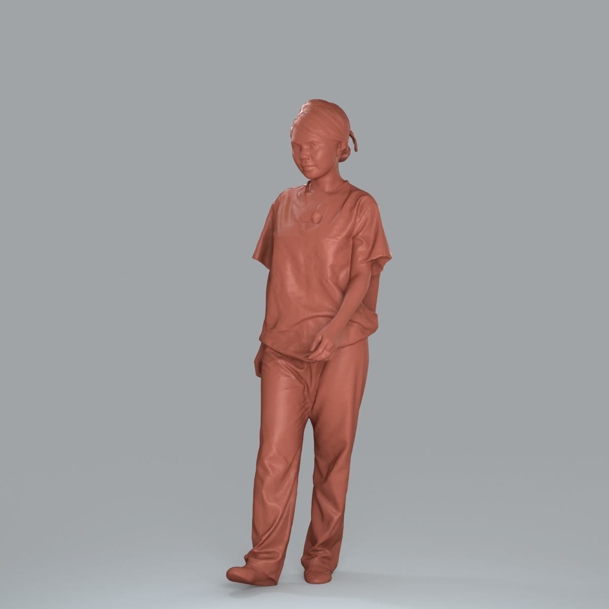 Female Nurse with Blue Scrubs CWom0012-HD2-O02P13-S 3D model_32