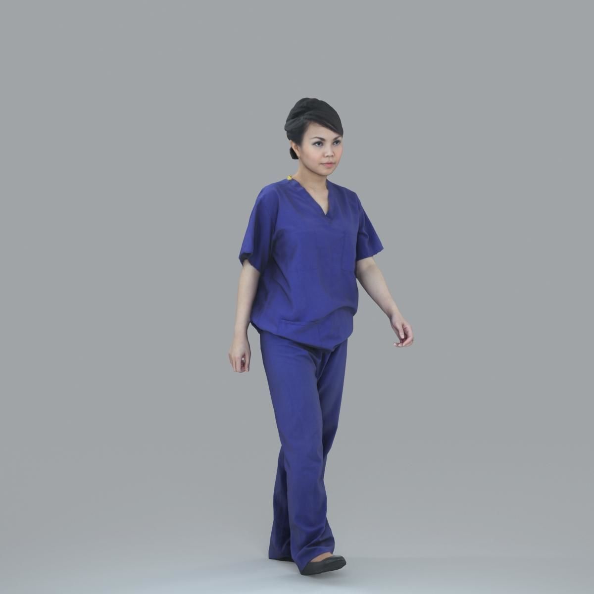 Female Nurse with Blue Scrubs CWom0012-HD2-O02P13-S 3D model_68