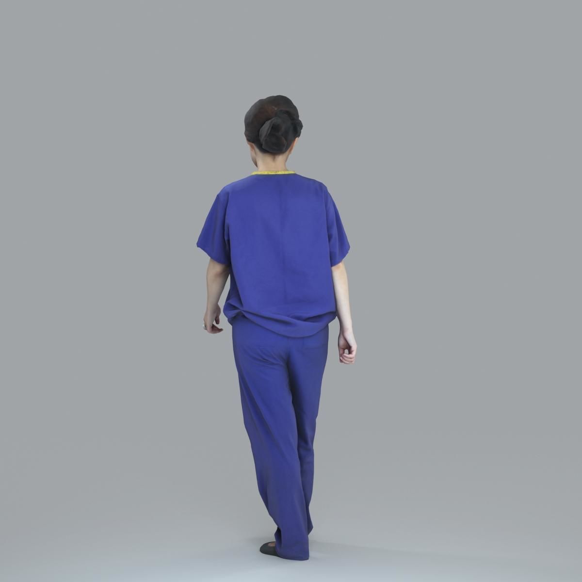 Female Nurse with Blue Scrubs CWom0012-HD2-O02P13-S 3D model_7