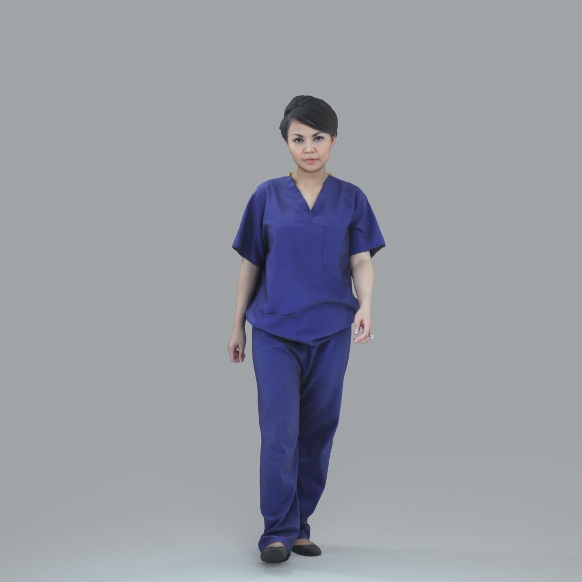 Female Nurse with Blue Scrubs CWom0012-HD2-O02P13-S 3D model_71