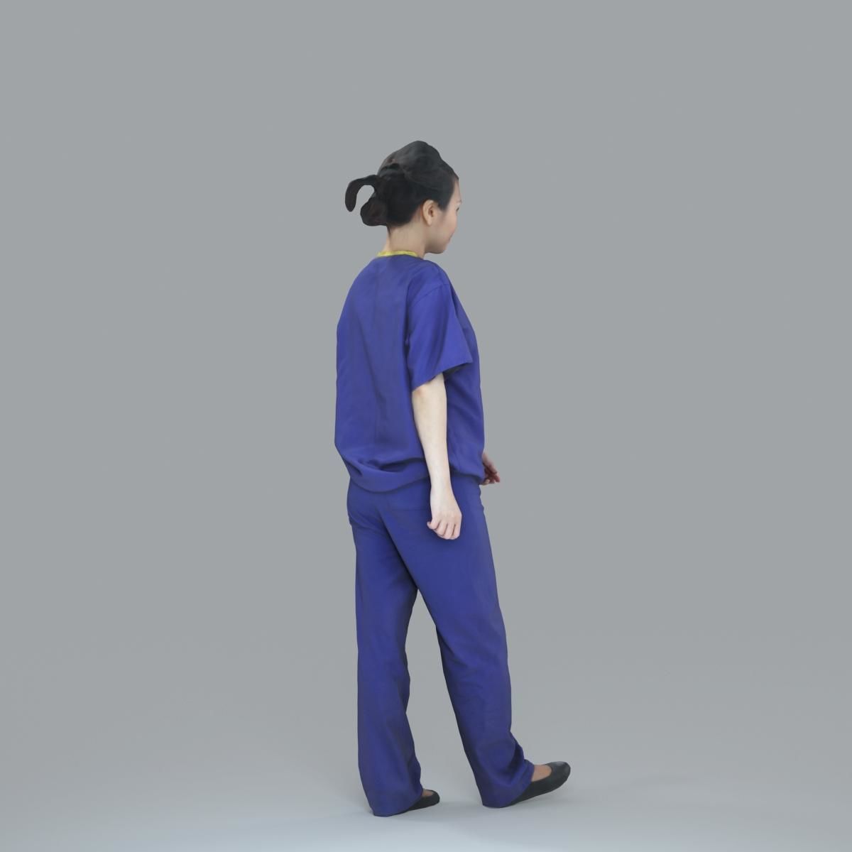 Female Nurse with Blue Scrubs CWom0012-HD2-O02P13-S 3D model_29