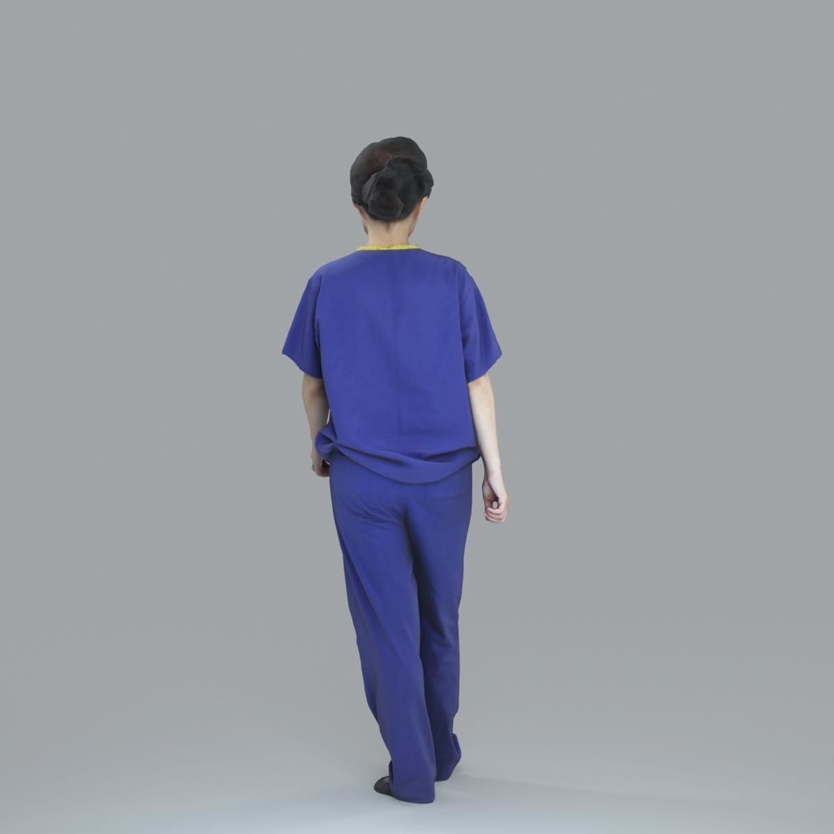 Female Nurse with Blue Scrubs CWom0012-HD2-O02P13-S 3D model_73