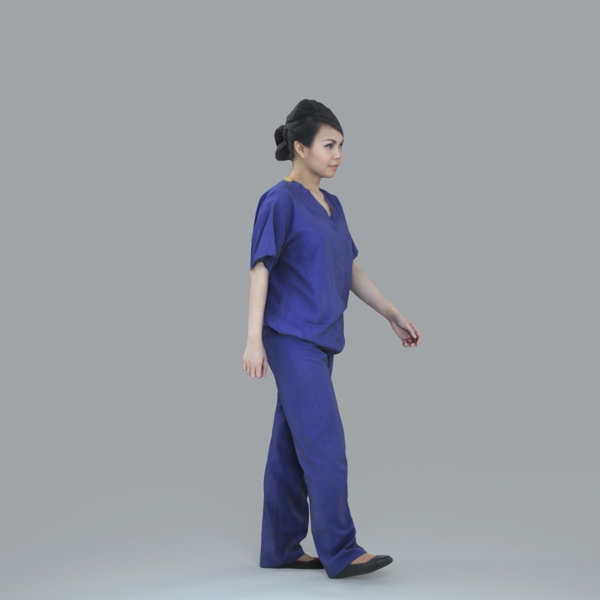 Female Nurse with Blue Scrubs CWom0012-HD2-O02P13-S 3D model_8