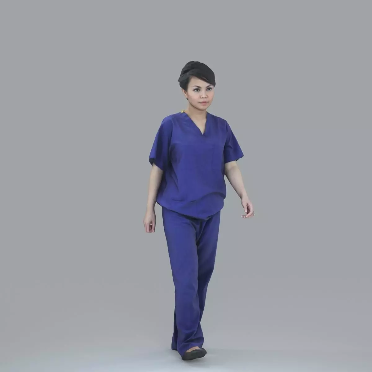Female Nurse with Blue Scrubs CWom0012-HD2-O02P13-S 3D model_0