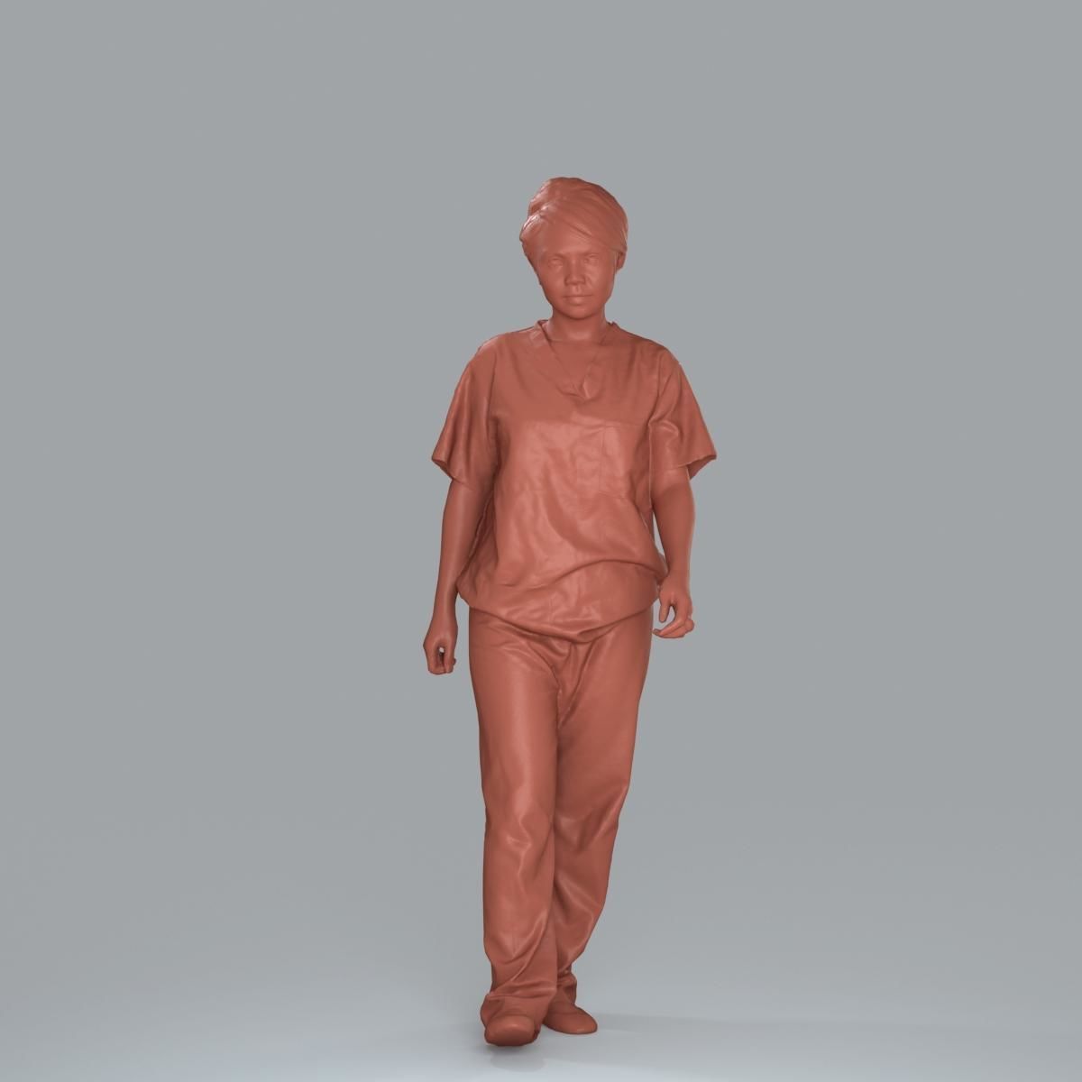 Female Nurse with Blue Scrubs CWom0012-HD2-O02P13-S 3D model_23