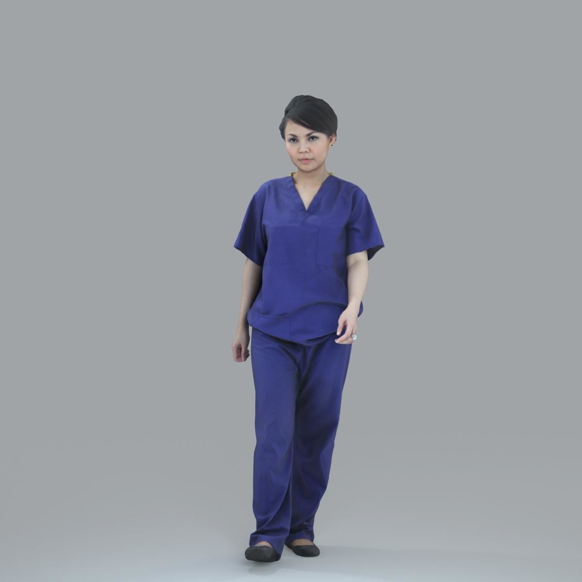 Female Nurse with Blue Scrubs CWom0012-HD2-O02P13-S 3D model_65