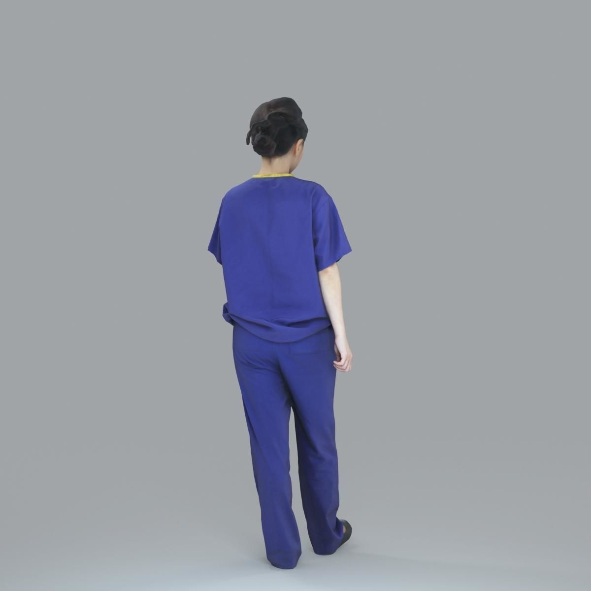 Female Nurse with Blue Scrubs CWom0012-HD2-O02P13-S 3D model_11