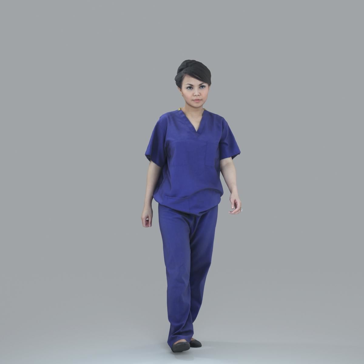 Female Nurse with Blue Scrubs CWom0012-HD2-O02P13-S 3D model_74