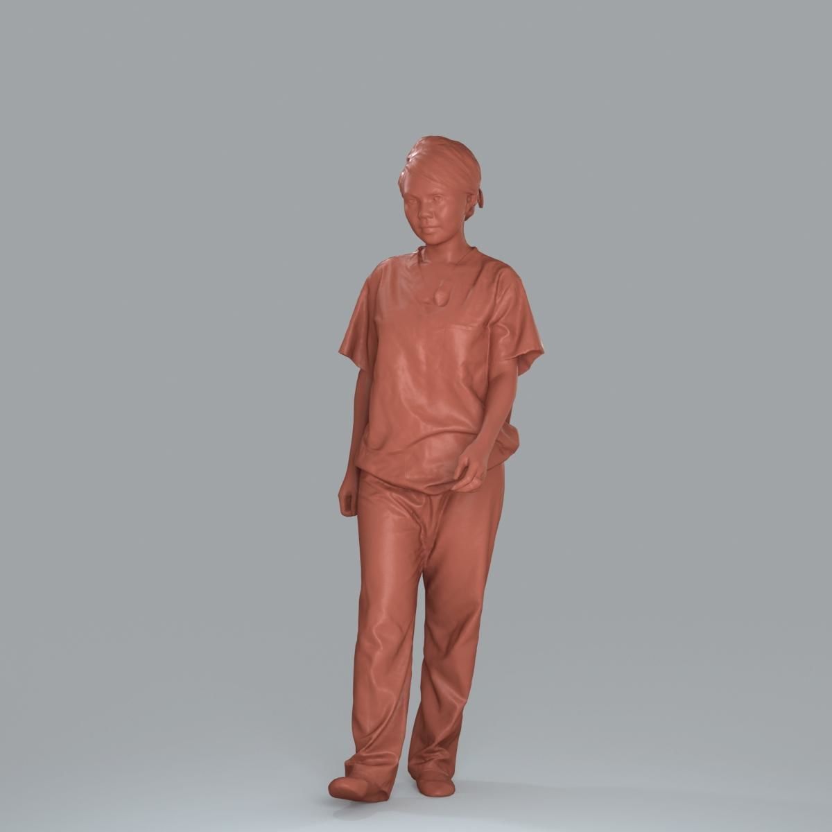 Female Nurse with Blue Scrubs CWom0012-HD2-O02P13-S 3D model_50