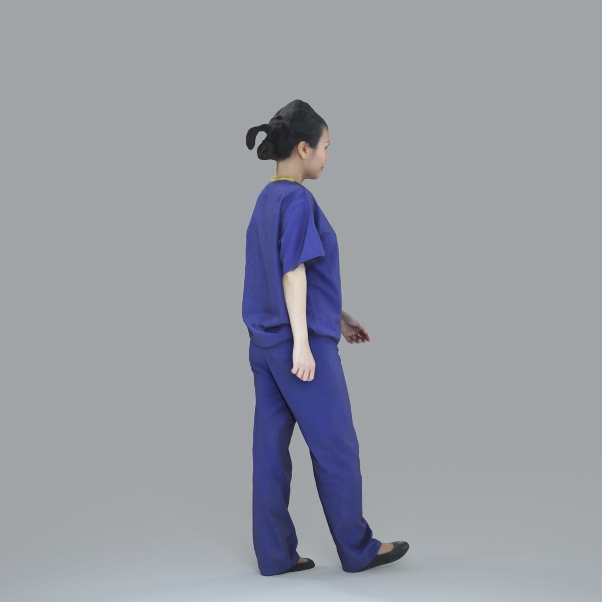 Female Nurse with Blue Scrubs CWom0012-HD2-O02P13-S 3D model_55