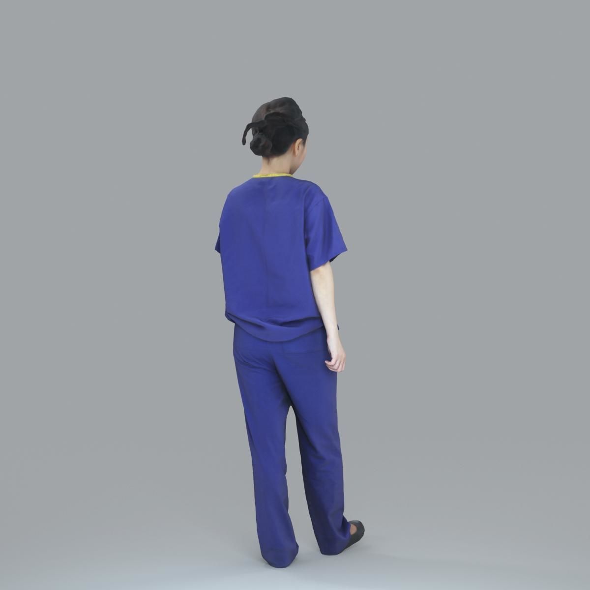 Female Nurse with Blue Scrubs CWom0012-HD2-O02P13-S 3D model_31