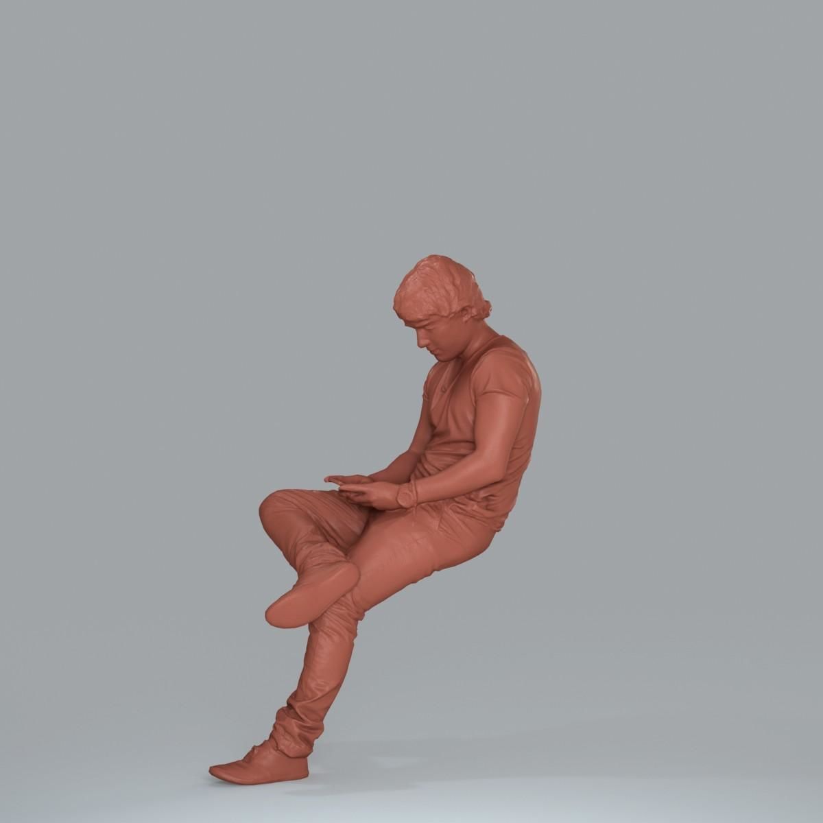 Casual Man with White Sneakers on Phone CMan0020-HD2-O01P15-S 3D model_35