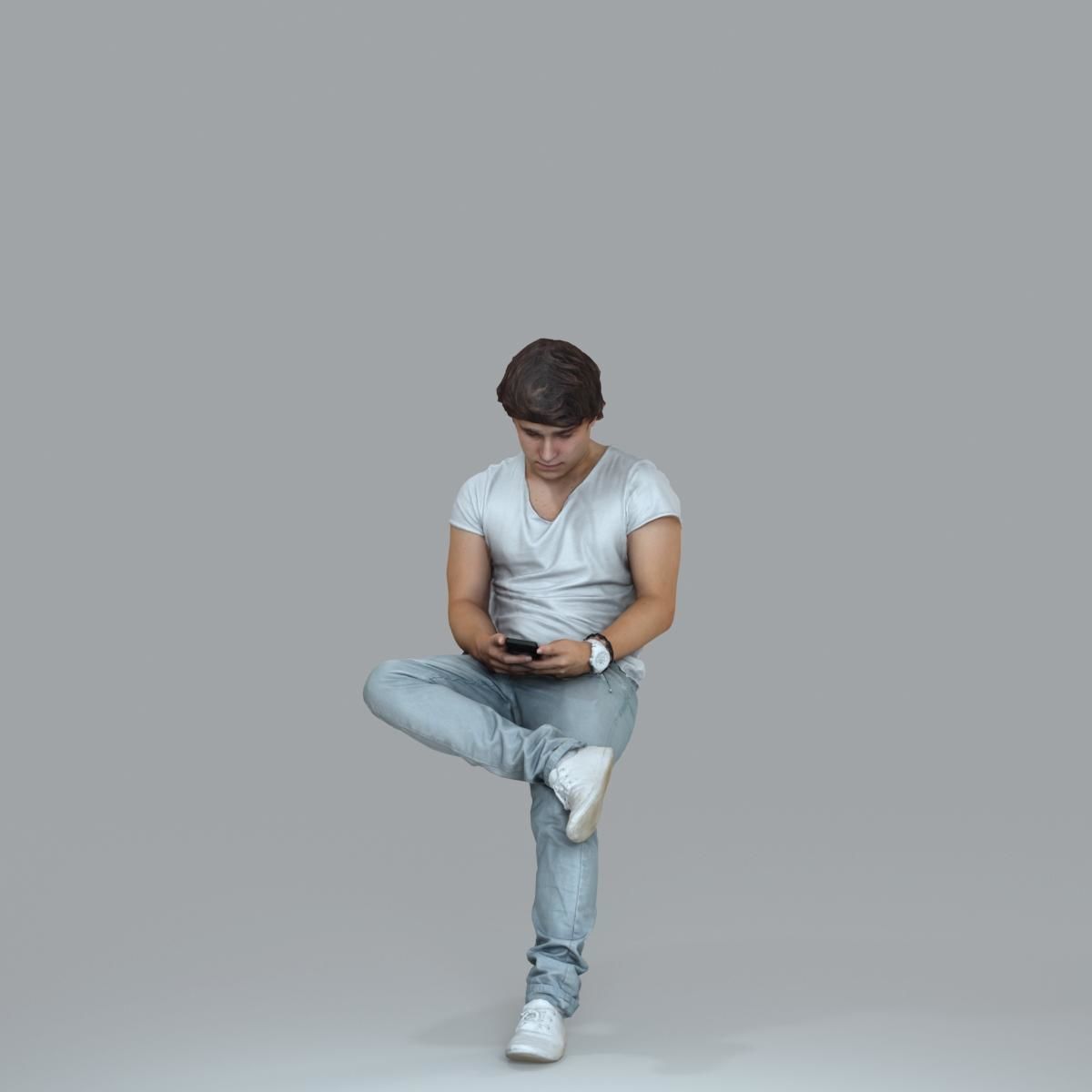 Casual Man with White Sneakers on Phone CMan0020-HD2-O01P15-S 3D model_55