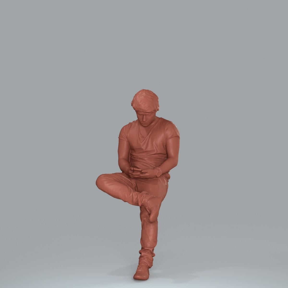 Casual Man with White Sneakers on Phone CMan0020-HD2-O01P15-S 3D model_38