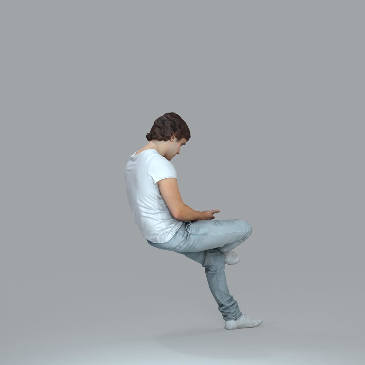 Casual Man with White Sneakers on Phone CMan0020-HD2-O01P15-S 3D model_54