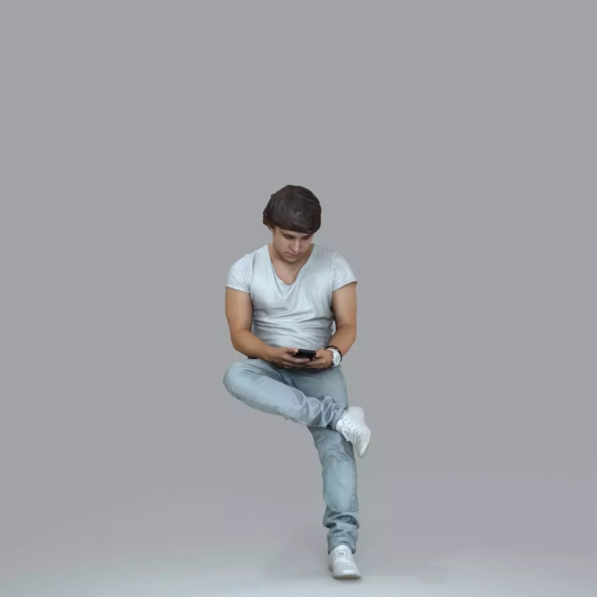 Casual Man with White Sneakers on Phone CMan0020-HD2-O01P15-S 3D model_0