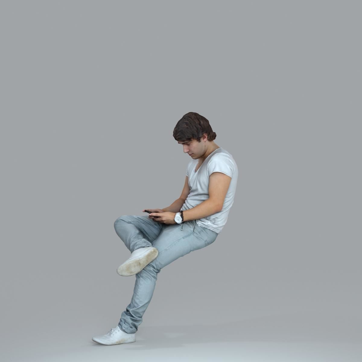 Casual Man with White Sneakers on Phone CMan0020-HD2-O01P15-S 3D model_65