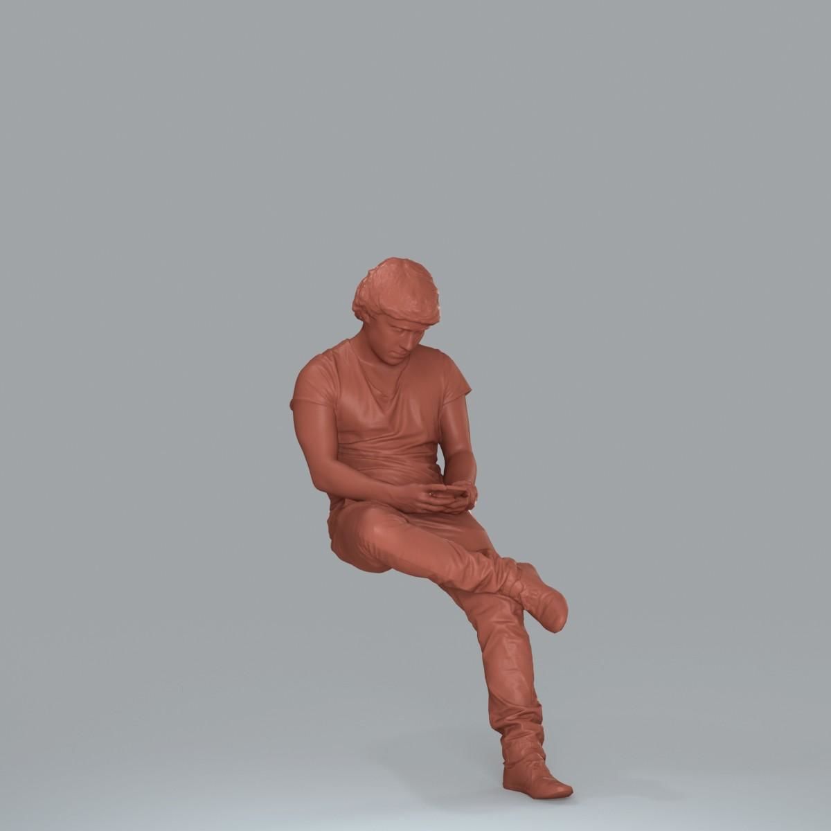 Casual Man with White Sneakers on Phone CMan0020-HD2-O01P15-S 3D model_15