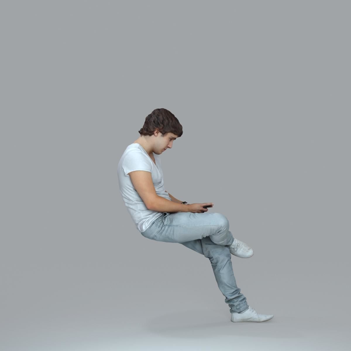 Casual Man with White Sneakers on Phone CMan0020-HD2-O01P15-S 3D model_22