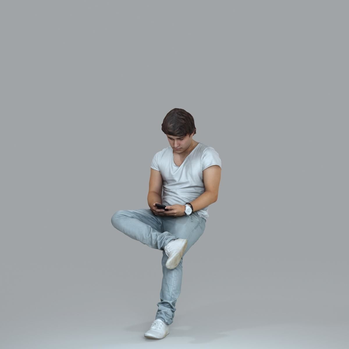 Casual Man with White Sneakers on Phone CMan0020-HD2-O01P15-S 3D model_28
